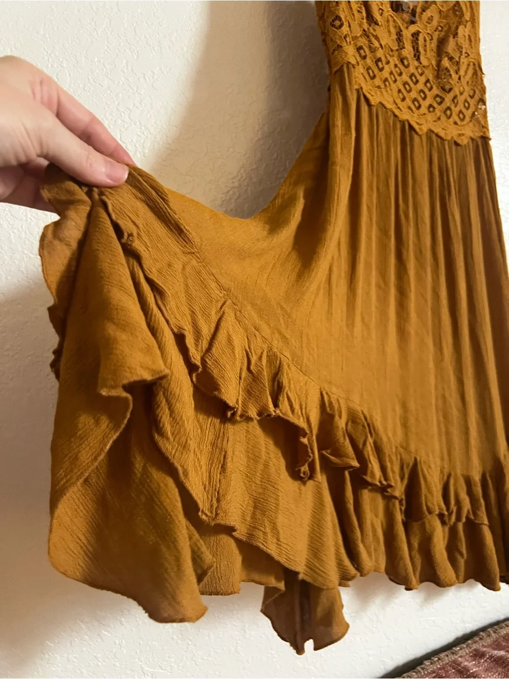 Free People Mustard Adella Dress (L)